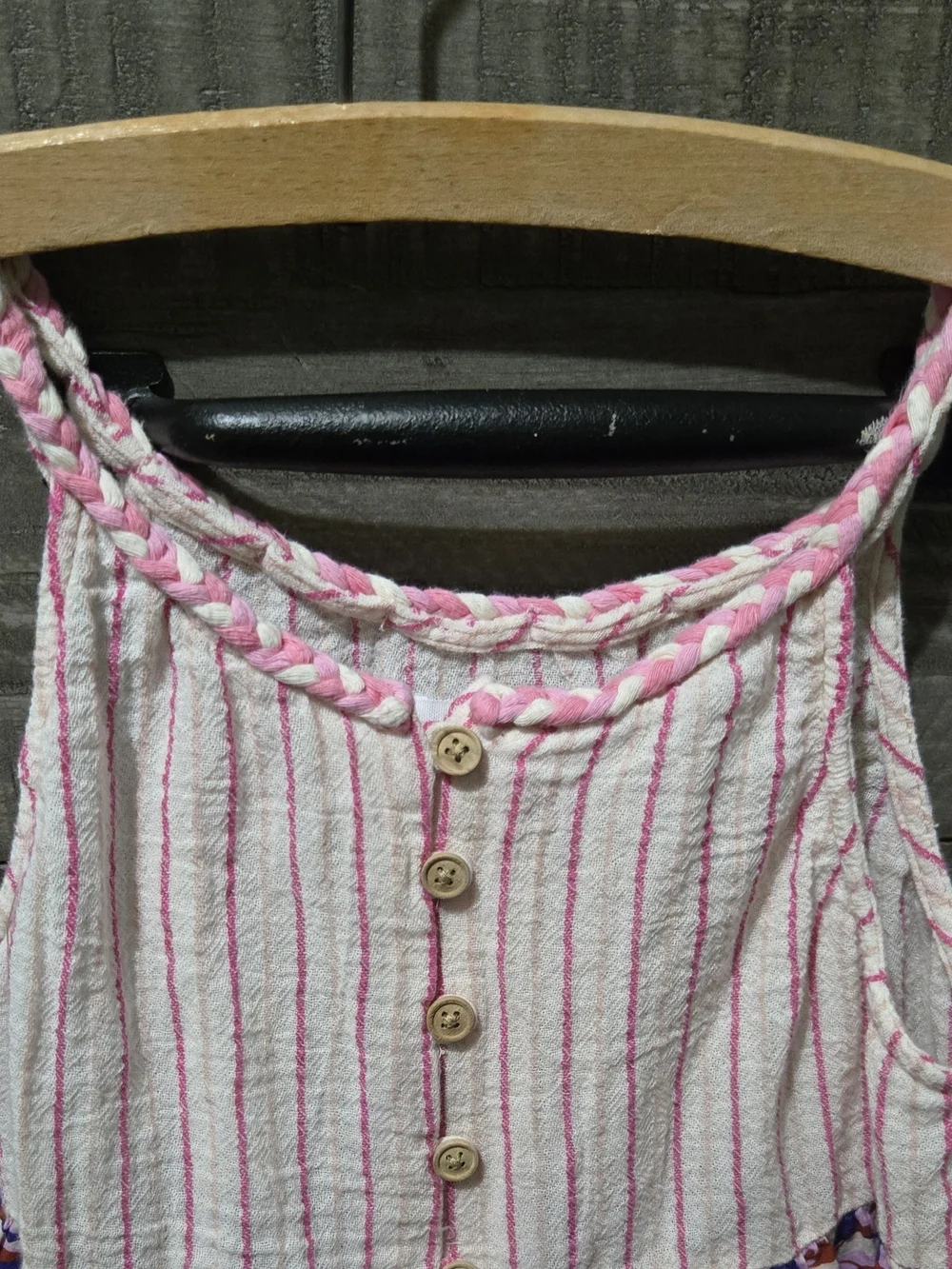 Zara Girls Boho Tiered Midi Dress Pink Stripe Floral Print Size 10